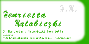 henrietta malobiczki business card